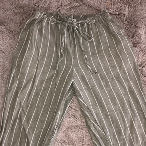Green striped pants